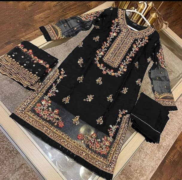 Embroidered Organza Suit 3pcs CASH ON DELIVERY 1