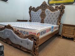 Carving bed set New Not used King size Without mattris cinyoti style