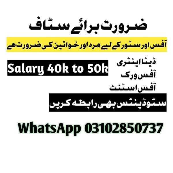 female and male staff required 0