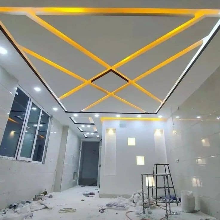 Gypsum Ceiling PVC ceiling pop celing Contact WhatsApp 03009874271 8