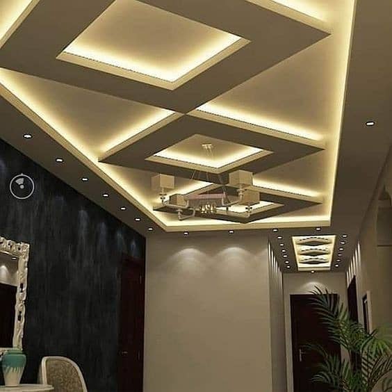Gypsum Ceiling PVC ceiling pop celing Contact WhatsApp 03009874271 11