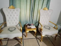 stylish  2 chairs with table. . .