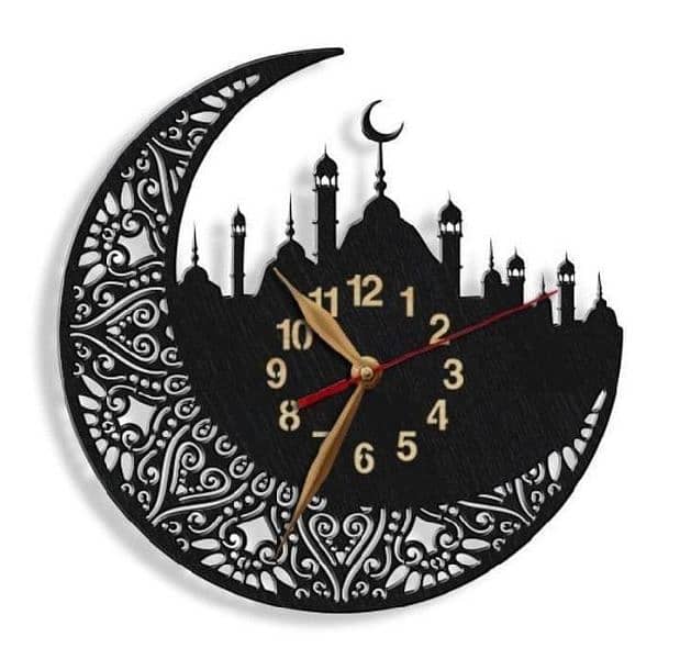 Islamic Wooden Wal Clock 0