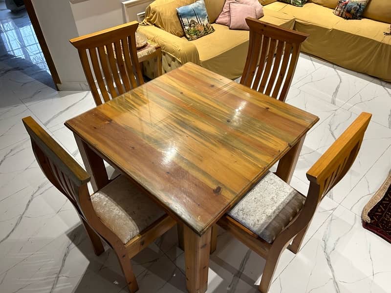 solid diyar wood 4 seater dining table 2