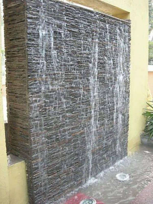 Waterfall fountain indoor outdoor swimming pool bubble wall available 2