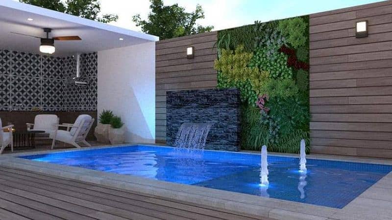 Waterfall fountain indoor outdoor swimming pool bubble wall available 16