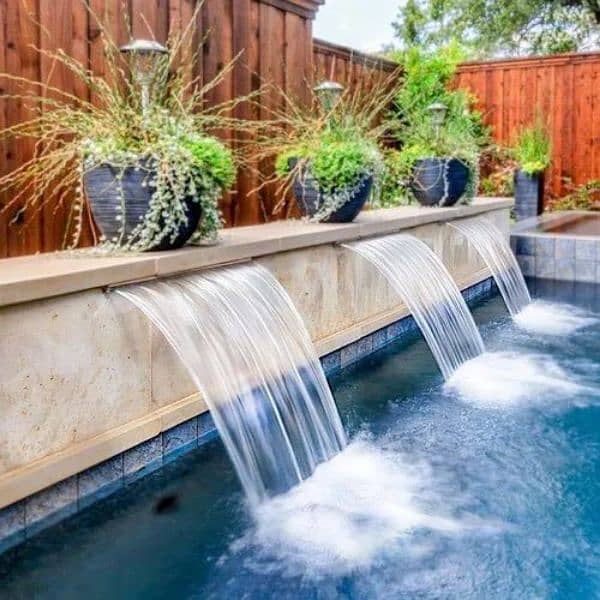 Waterfall fountain indoor outdoor swimming pool bubble wall available 18