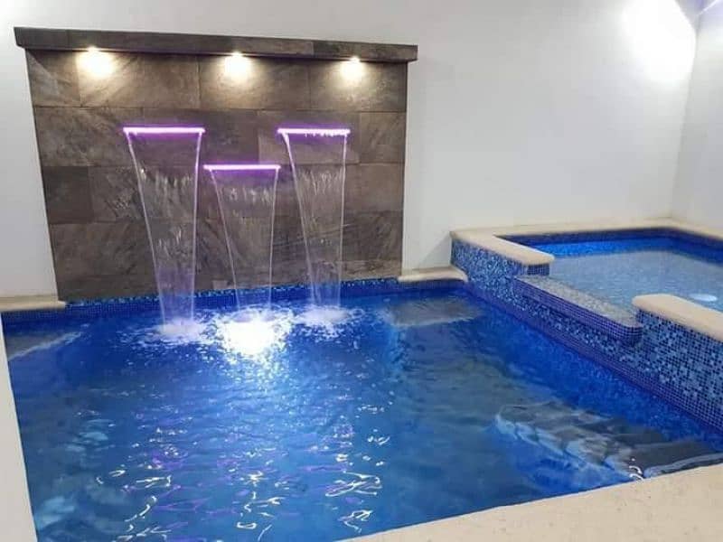 Waterfall fountain indoor outdoor swimming pool bubble wall available 19