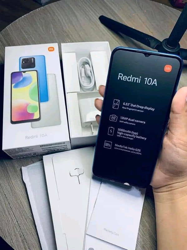 Xiaomi redmi 10a 4+2/64 cmplte box PTA approved 0327 8322837 2