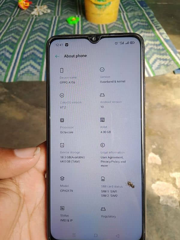 oppo A15 s 4/64 9 by 10 condition 03457989015 5