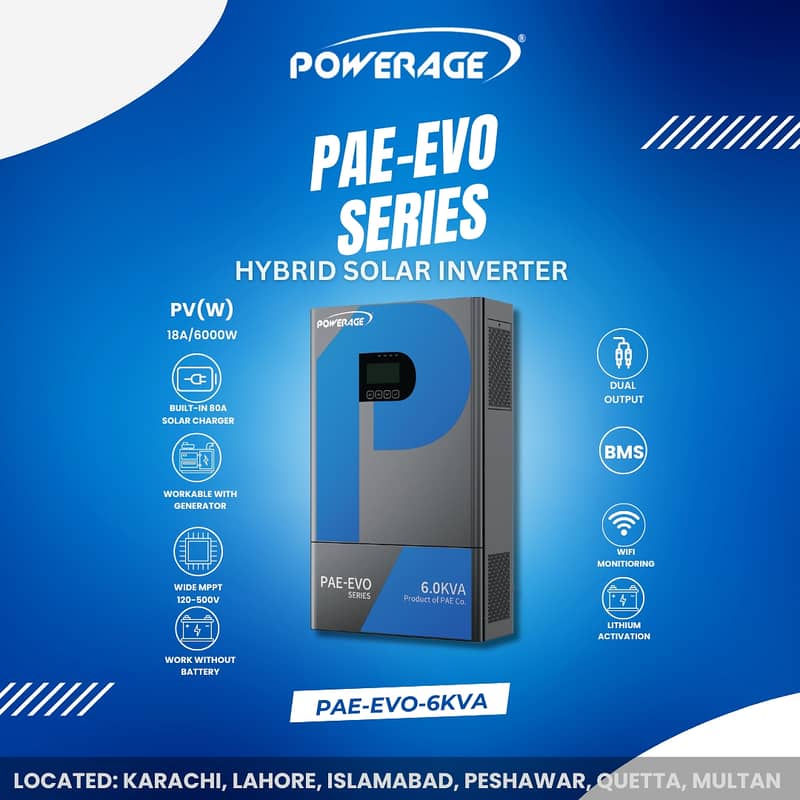 POWERAGE SINGLE PHASE HYBRID SOLAR INVERTER'S (1.2KW)(4KW)(5.5KW)(6KW) 4