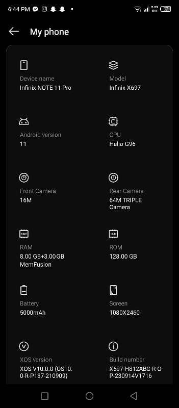 Infinix note 11 pro condition 10/10 camera result best one year used 2