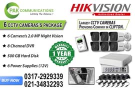 6 HD CCTV Cameras Package HIKVision (Authorized Dealer)