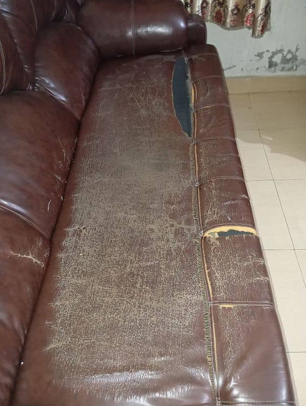 "Used 5-Seater Leather Sofa –  15,000" 2