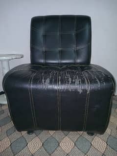 black leather sofa