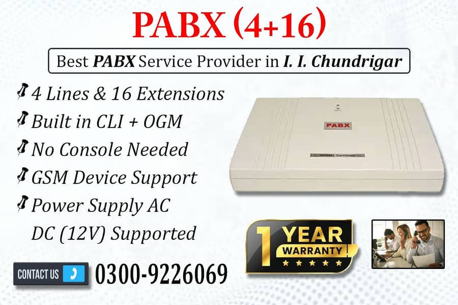 4 Lines & 16 Extensions Chinese PABX in I. I Chundrigar Road 0