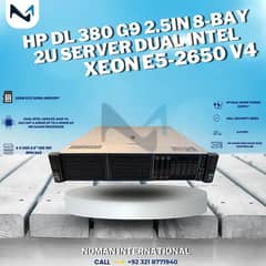 Hp Dl 380 G9 2.5in 8-bay 2U Server Refurb Dual Intel Xeon E5-2650 V4