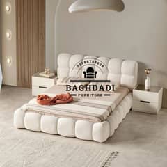 bed / double bed / king size bed / poshish bed / bed set / side table