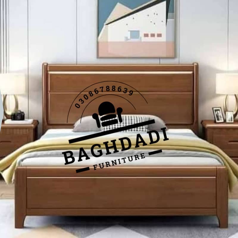 bed / double bed / king size bed / poshish bed / bed set / side table 11