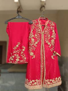 Fully embroided red dress