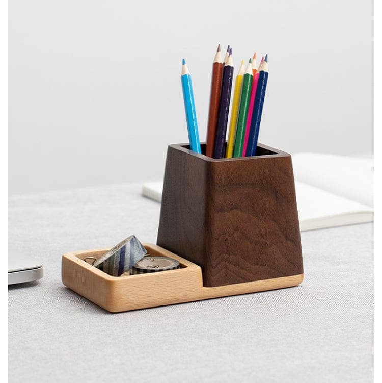 Simple Wooden Pen Holder For Office Organization And Storage 0