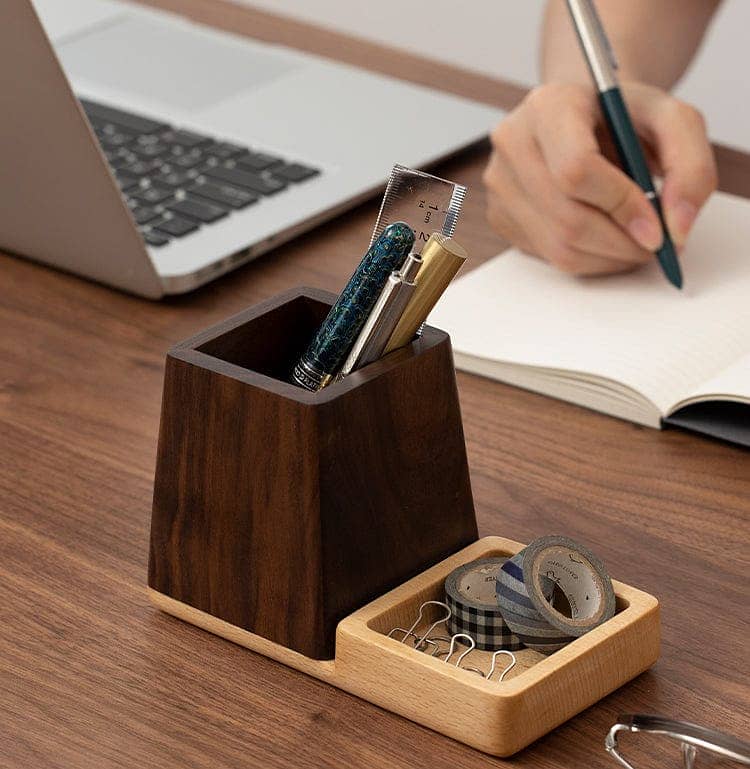 Simple Wooden Pen Holder For Office Organization And Storage 1