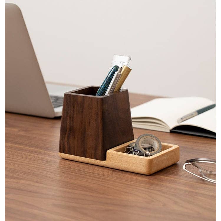 Simple Wooden Pen Holder For Office Organization And Storage 2