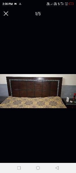 king size bed with mattress+04 side table bed condition 10/9 1