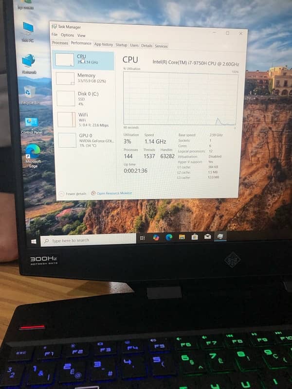 Hp omen 15 DH  ci7-9th 16gb ram 512 ssd 0