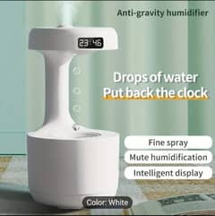 Anti-Gravity Humidifier with Clock and Night Light - USB Powered,