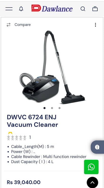 DAWLANCE 6724  ENJ VACCUM CLEANER 2