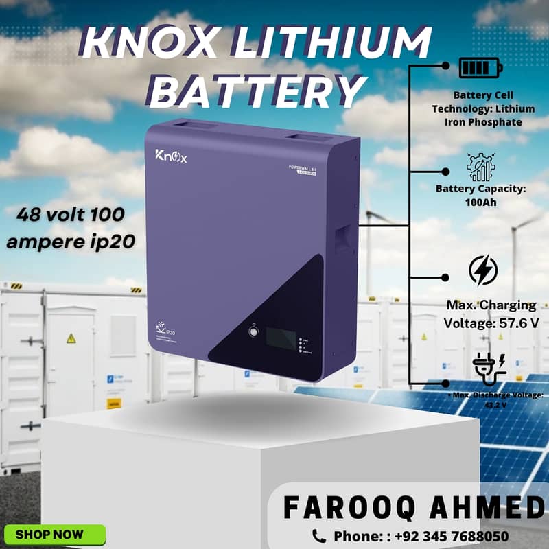 knox  Lithium Ion battery 48 volt 100 ampere ip20 /solar inverter 0