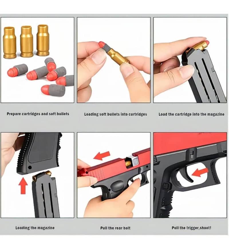 Glock Gun With Nerf Bullets Toy 1