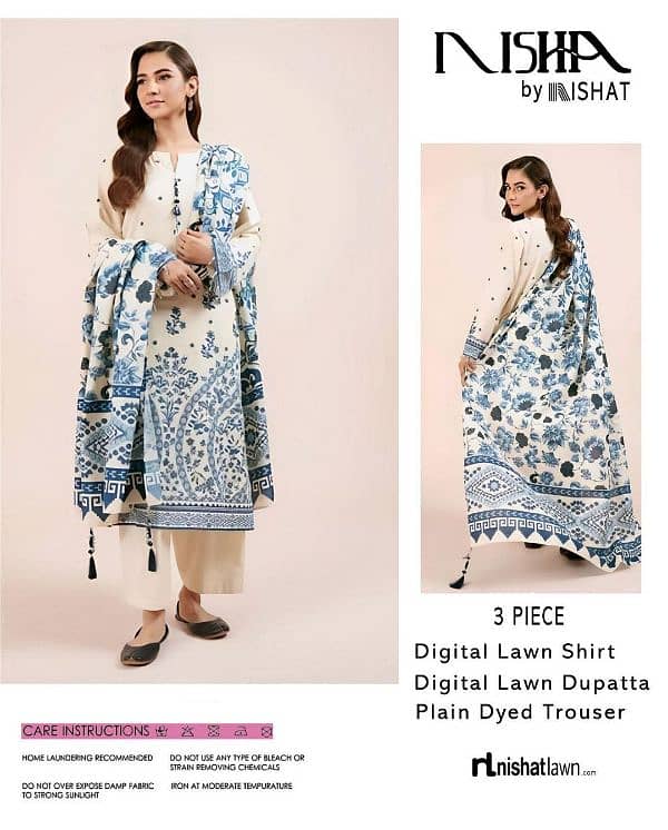 3 Pcs Women's Unstitched Digital Print Suit 0