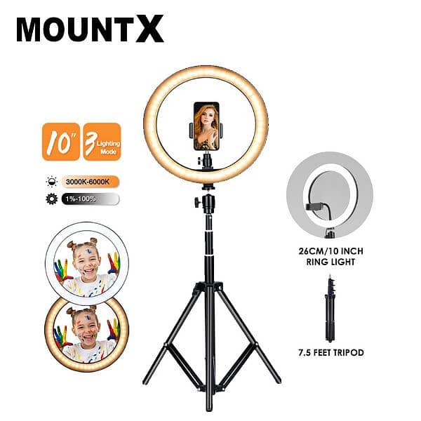 LED Ringlight 10 Inch \ 26 cm With Tripod Stand 0