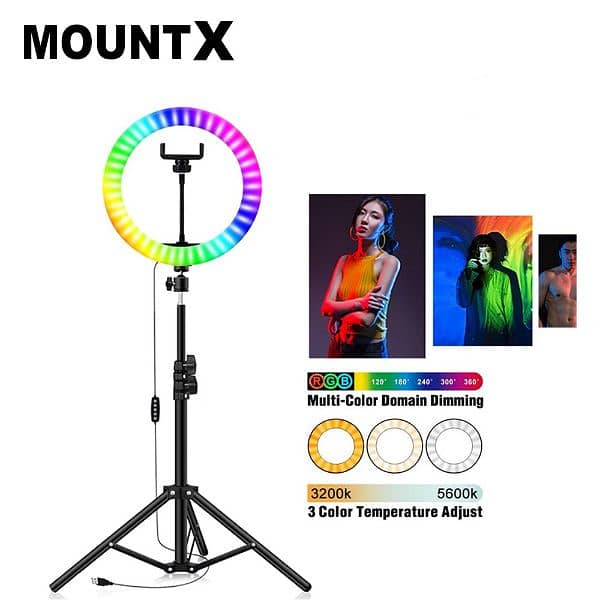 RGB LED Soft Ring LIght 16 Spectrum 33 cm /13 inches With 7.5ft Metal 1