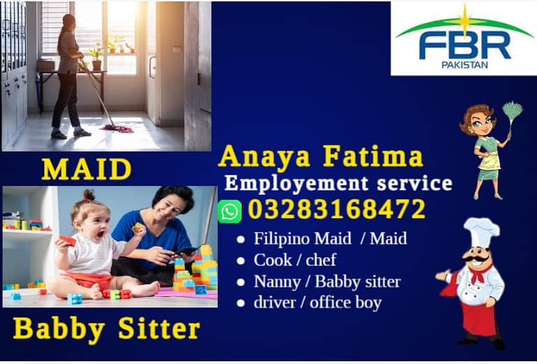 Maids / House Maids / Chef / House Cook / Baby Sitter maid available 0