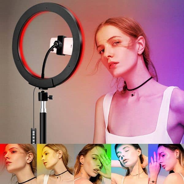 RGB LED Soft RinglIght 16 Spectrum 10 Inch \ 26 cm With 7.5ft Metal 3