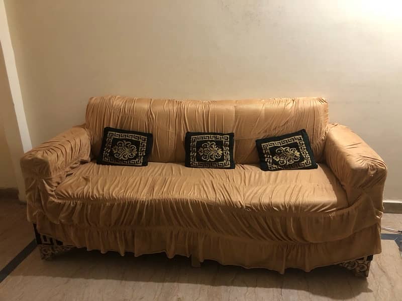 three set sofa golden and black colour new design 2