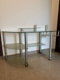 Tempered glass office computer table