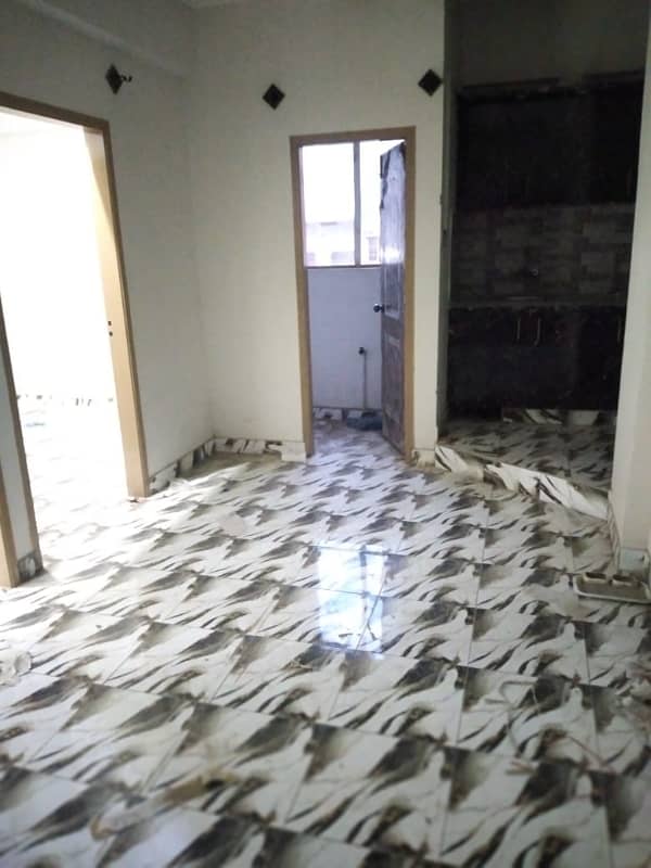 Tile Flooring 1st floor 2 bed Lounge Flat for Rent In Gulshan e Iqbalblock4a 0