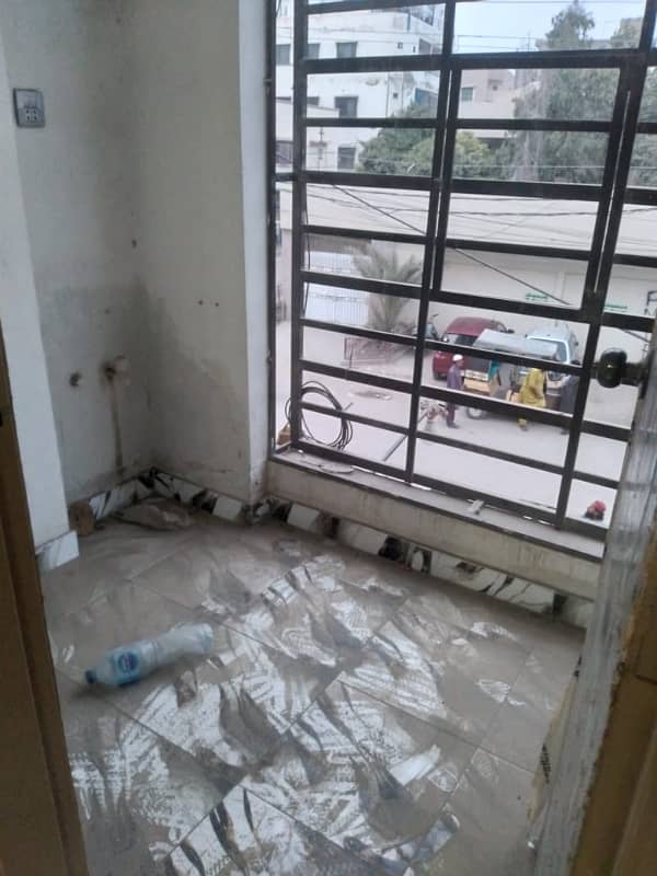 Tile Flooring 1st floor 2 bed Lounge Flat for Rent In Gulshan e Iqbalblock4a 1