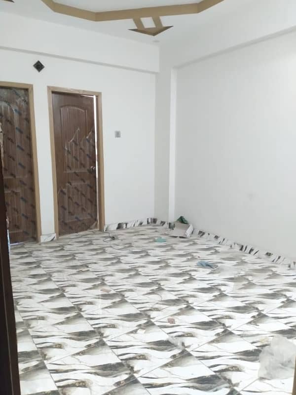 Tile Flooring 1st floor 2 bed Lounge Flat for Rent In Gulshan e Iqbalblock4a 6