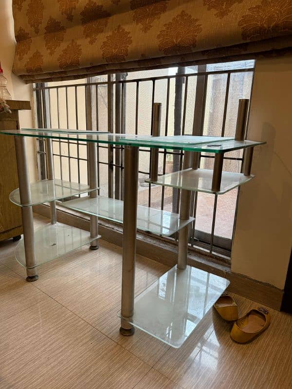 Tempered glass computer table 1