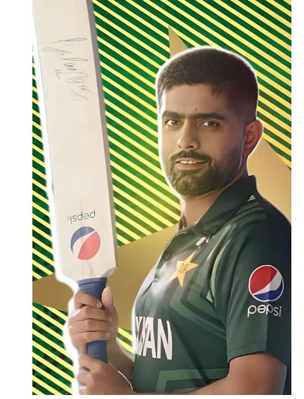 Babar Azam Signed & Papsi Official Signed Bat New 1