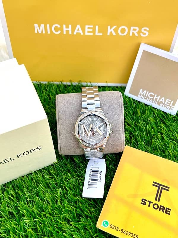 Original Michael Kors Lennox Silver Stones Women’s Watch Complete Box 2