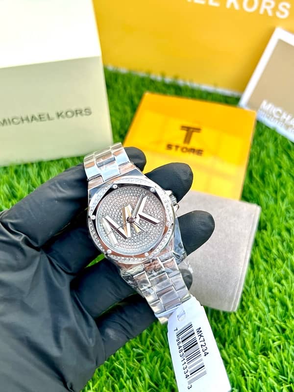 Original Michael Kors Lennox Silver Stones Women’s Watch Complete Box 3