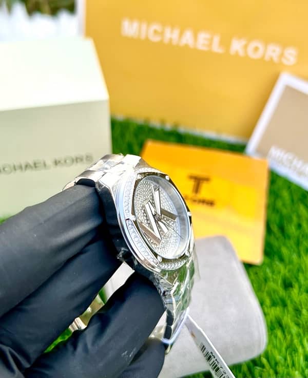 Original Michael Kors Lennox Silver Stones Women’s Watch Complete Box 4