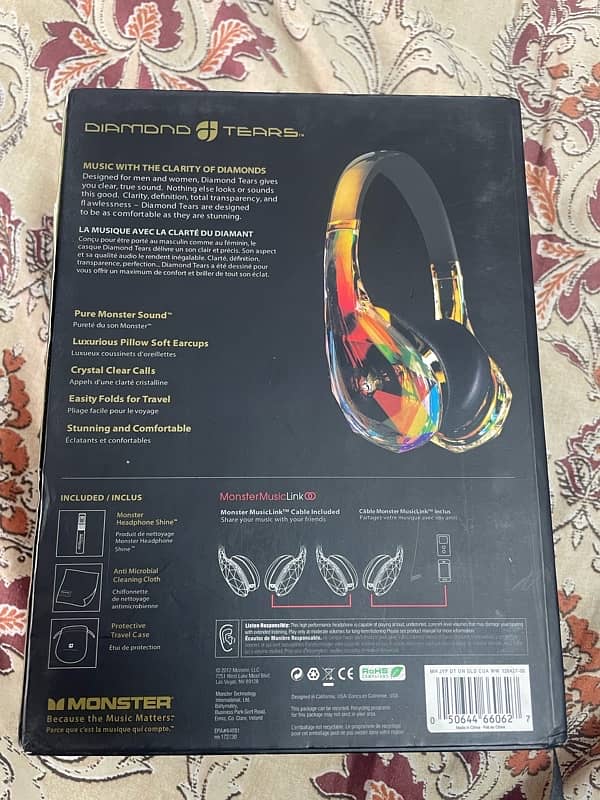 Monster diamond tear headphone very rare. 1