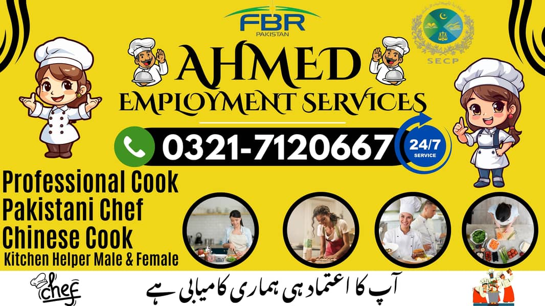 Chinese Cook Pakistani Chef Kitchen Helper Couple Chef Cook Available 0